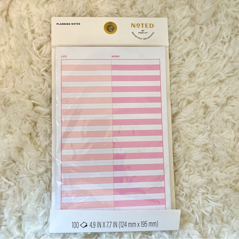 Noted by Post-it 4.9x7.7 Work/Life Planning Sticky Notes - 100ct